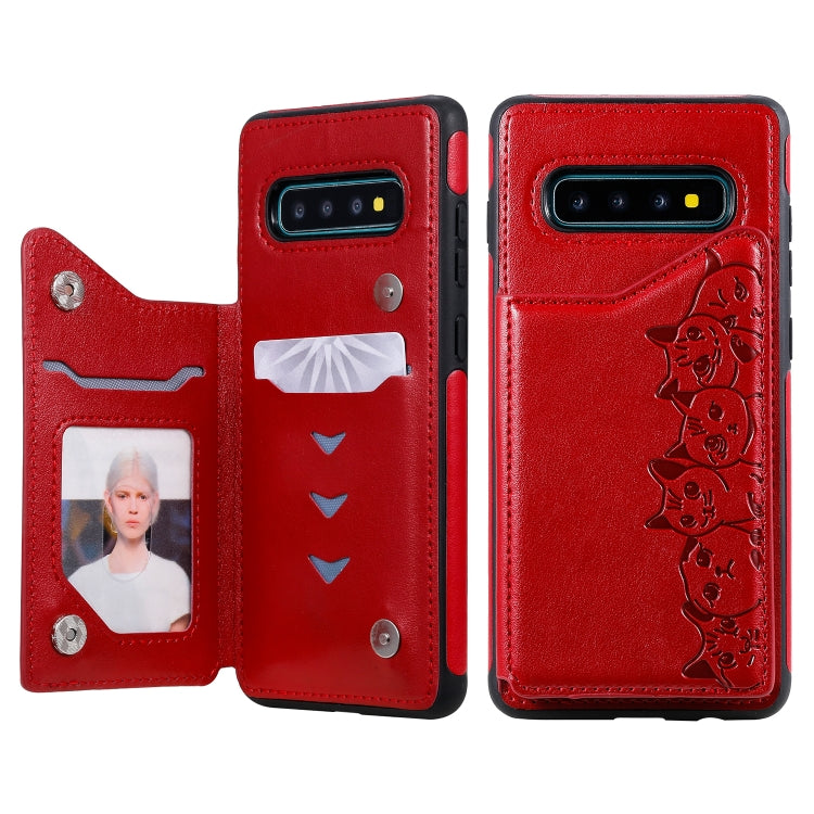 Custodia portafoglio motivo gatti per Galaxy S9 e S10