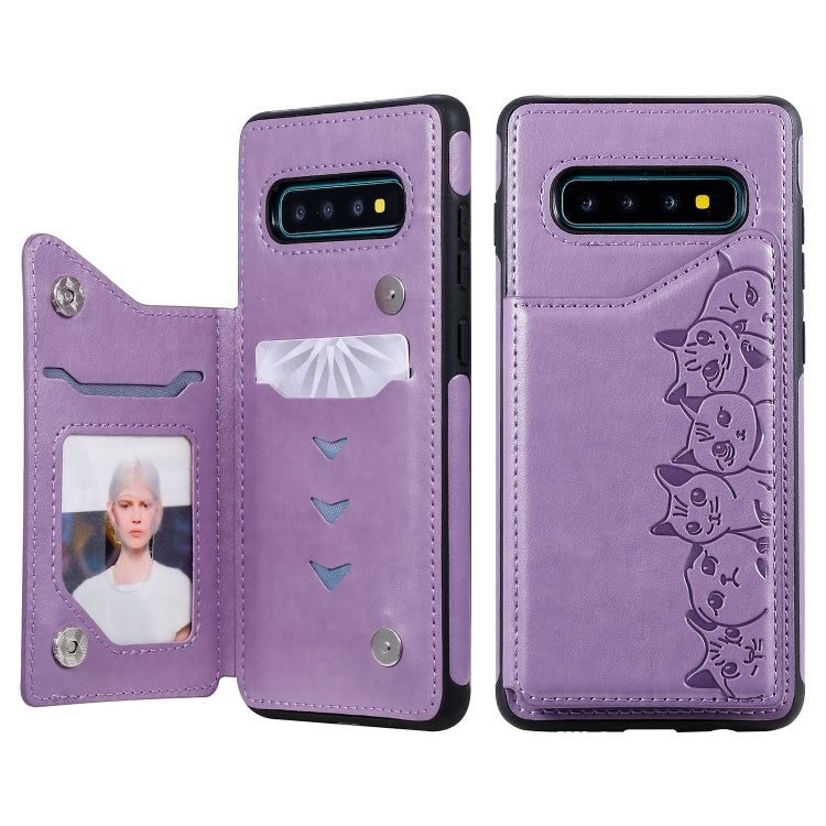 Custodia portafoglio motivo gatti per Galaxy S9 e S10