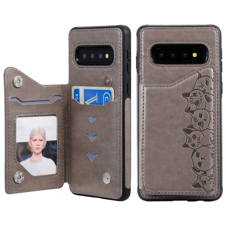 Custodia portafoglio motivo gatti per Galaxy S9 e S10