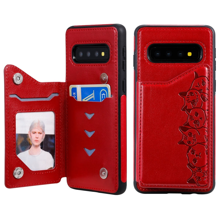 Custodia portafoglio motivo gatti per Galaxy S9 e S10