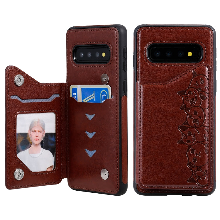 Custodia portafoglio motivo gatti per Galaxy S9 e S10