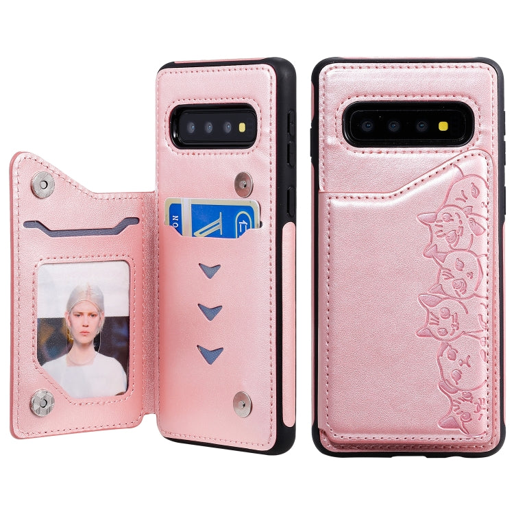 Custodia portafoglio motivo gatti per Galaxy S9 e S10