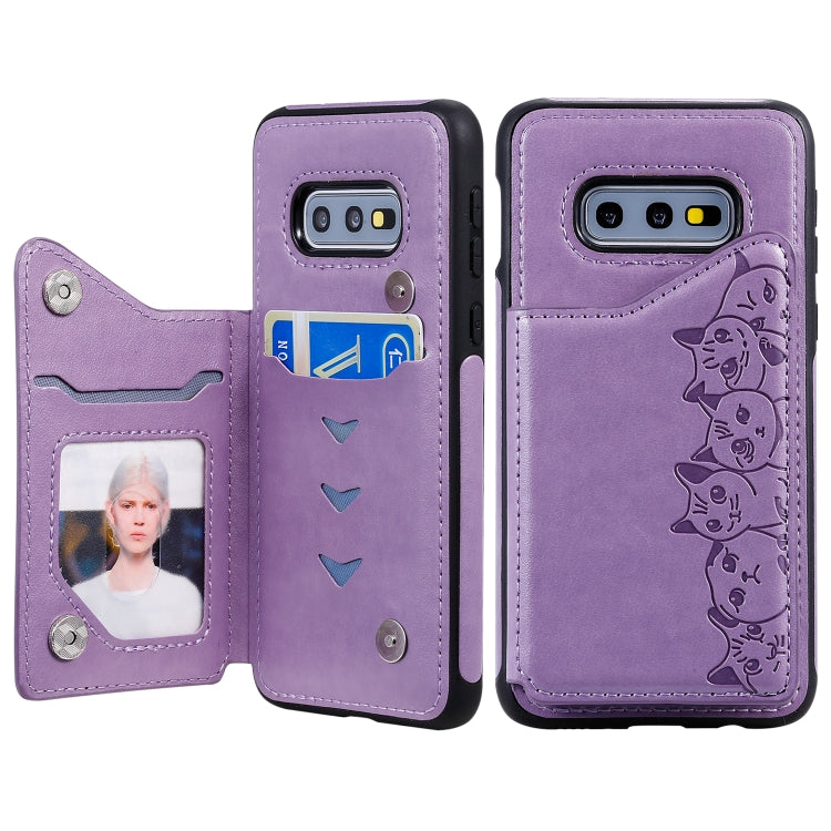 Custodia portafoglio motivo gatti per Galaxy S9 e S10