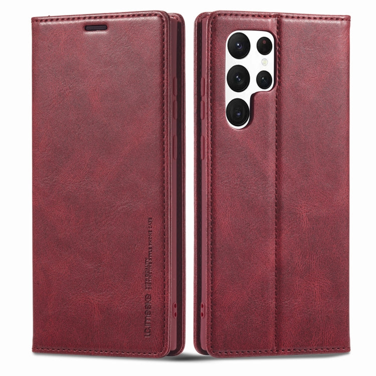 Custodia per telefono in pelle antifurto LC.IMEEKE RFID, For Samsung Galaxy S22 Ultra 5G