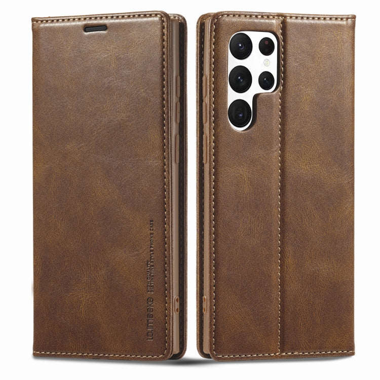Custodia per telefono in pelle antifurto LC.IMEEKE RFID, For Samsung Galaxy S22 Ultra 5G