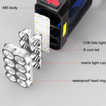 Lampada torcia da campeggio a 8 LED super luminosa e impermeabile, USB Charging, Solar Charging