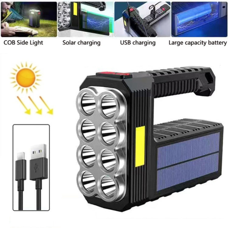 Lampada torcia da campeggio a 8 LED super luminosa e impermeabile, USB Charging, Solar Charging