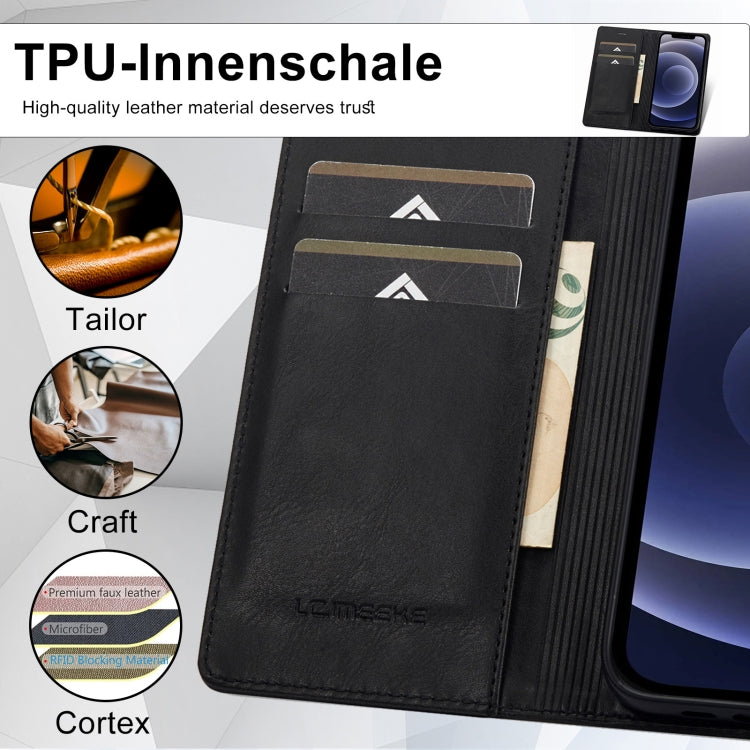 Custodia per telefono in pelle antifurto LC.IMEEKE RFID, For iPhone 12 mini, For iPhone 11, For iPhone 11 Pro, For iPhone 11 Pro Max