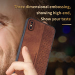 Custodia per telefono AZNS in pelle goffrata 3D, For iPhone XR, For iPhone XS Max