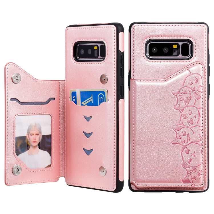 Custodia portafoglio Samsung Galaxy Note 8 con motivo sei gatti