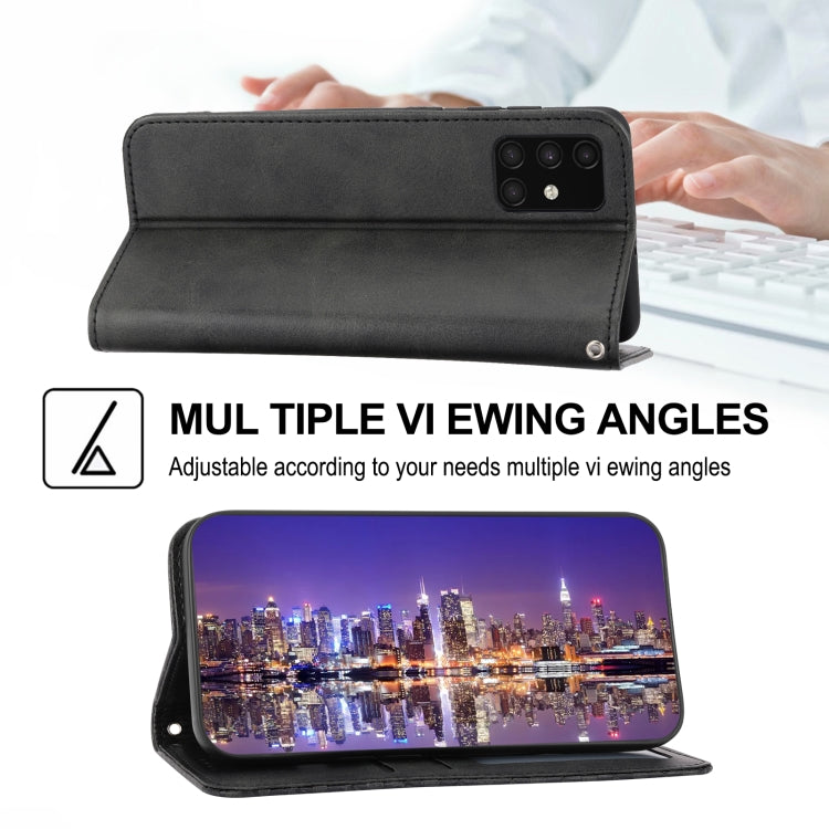 Custodia per telefono in pelle con chiusura magnetica a griglia cubica in vitello, For Samsung Galaxy A51 4G, For Samsung Galaxy A71 4G, For Samsung Galaxy A32 4G, For Samsung Galaxy A32 5G