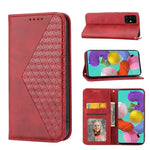 Custodia per telefono in pelle con chiusura magnetica a griglia cubica in vitello, For Samsung Galaxy A51 4G, For Samsung Galaxy A71 4G, For Samsung Galaxy A32 4G, For Samsung Galaxy A32 5G
