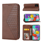 Custodia per telefono in pelle con chiusura magnetica a griglia cubica in vitello, For Samsung Galaxy A51 4G, For Samsung Galaxy A71 4G, For Samsung Galaxy A32 4G, For Samsung Galaxy A32 5G