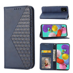 Custodia per telefono in pelle con chiusura magnetica a griglia cubica in vitello, For Samsung Galaxy A51 4G, For Samsung Galaxy A71 4G, For Samsung Galaxy A32 4G, For Samsung Galaxy A32 5G