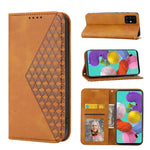 Custodia per telefono in pelle con chiusura magnetica a griglia cubica in vitello, For Samsung Galaxy A51 4G, For Samsung Galaxy A71 4G, For Samsung Galaxy A32 4G, For Samsung Galaxy A32 5G