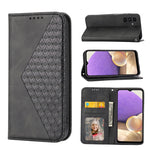 Custodia per telefono in pelle con chiusura magnetica a griglia cubica in vitello, For Samsung Galaxy A51 4G, For Samsung Galaxy A71 4G, For Samsung Galaxy A32 4G, For Samsung Galaxy A32 5G