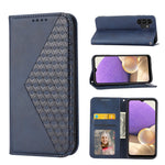 Custodia per telefono in pelle con chiusura magnetica a griglia cubica in vitello, For Samsung Galaxy A51 4G, For Samsung Galaxy A71 4G, For Samsung Galaxy A32 4G, For Samsung Galaxy A32 5G