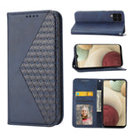 Custodia per telefono in pelle con chiusura magnetica a griglia cubica in vitello, For Samsung Galaxy A52 4G / 5G, For Samsung Galaxy A72 4G / 5G, For Samsung Galaxy A22 4G, For Samsung Galaxy A22 5G