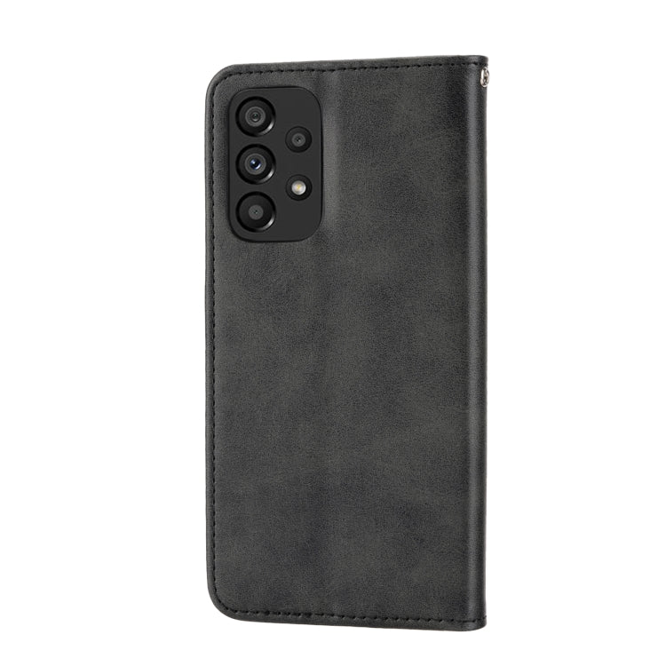 Custodia per telefono in pelle con chiusura magnetica a griglia cubica in vitello, For Samsung Galaxy A53 5G, For Samsung Galaxy A73 5G