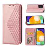 Custodia per telefono in pelle con chiusura magnetica a griglia cubica in vitello, For Samsung Galaxy A53 5G, For Samsung Galaxy A73 5G