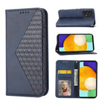 Custodia per telefono in pelle con chiusura magnetica a griglia cubica in vitello, For Samsung Galaxy A53 5G, For Samsung Galaxy A73 5G