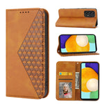Custodia per telefono in pelle con chiusura magnetica a griglia cubica in vitello, For Samsung Galaxy A53 5G, For Samsung Galaxy A73 5G