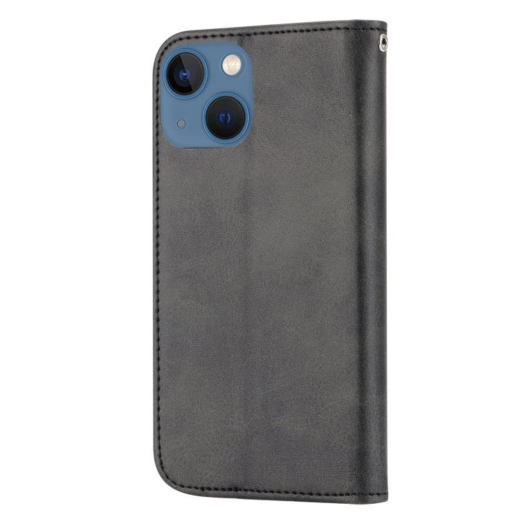 Custodia per telefono in pelle con chiusura magnetica a griglia cubica in vitello, For iPhone 13 mini, For iPhone 13, For iPhone 13 Pro, For iPhone 13 Pro Max