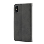 Custodia per telefono in pelle con chiusura magnetica a griglia cubica in vitello, For iPhone XS Max, For iPhone SE 2022 / SE 2020 / 7 / 8, For iPhone 7 Plus / 8 Plus