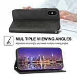 Custodia per telefono in pelle con chiusura magnetica a griglia cubica in vitello, For iPhone XS Max, For iPhone SE 2022 / SE 2020 / 7 / 8, For iPhone 7 Plus / 8 Plus