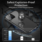 Custodia per telefono magnetica smerigliata per tutto il corpo in vetro anti-peeping Dual-Lock 360, For iPhone 14, For iPhone 14 Plus, For iPhone 14 Pro, For iPhone 14 Pro Max