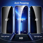 Custodia per telefono magnetica smerigliata per tutto il corpo in vetro anti-peeping Dual-Lock 360, For iPhone 14, For iPhone 14 Plus, For iPhone 14 Pro, For iPhone 14 Pro Max