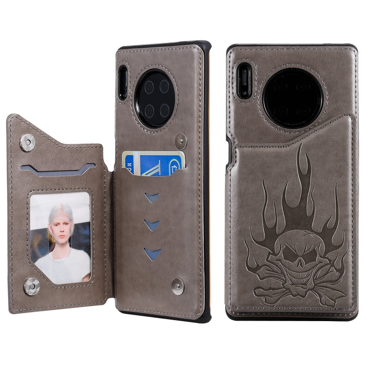 Custodia portafoglio con teschio per smartphone compatibili