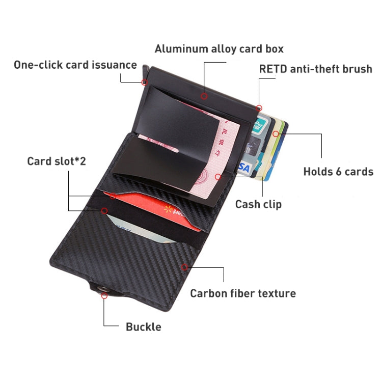 C1911H9 Confezione di carte metalliche in pelle PU multi-scheda RFID