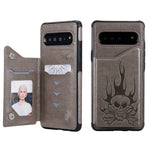 Custodia portafoglio antiurto teschio per Samsung Galaxy