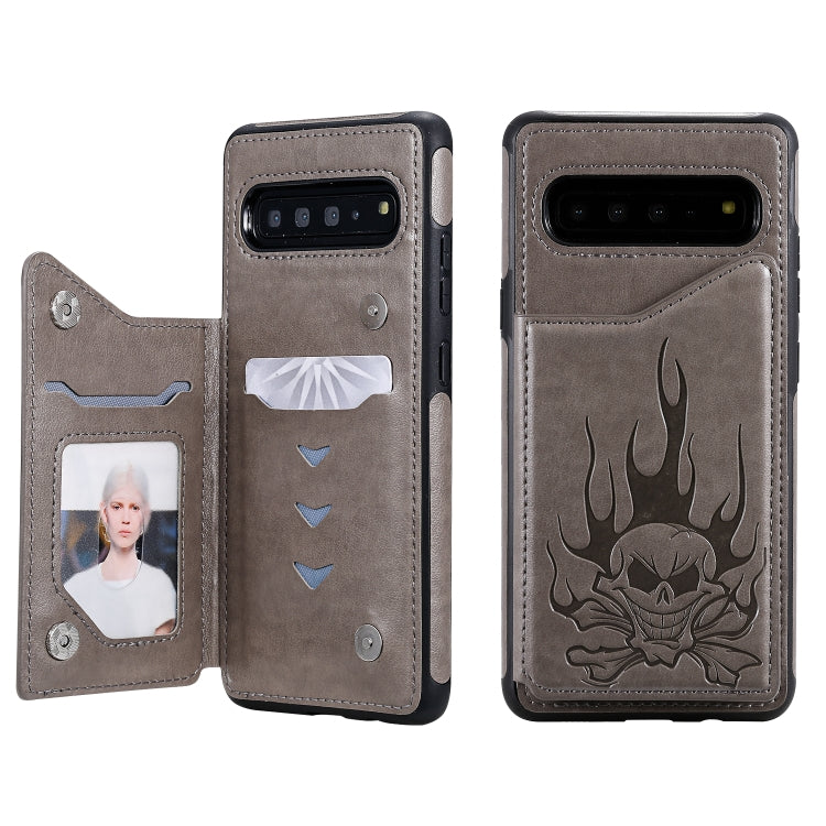 Custodia portafoglio antiurto teschio per Samsung Galaxy