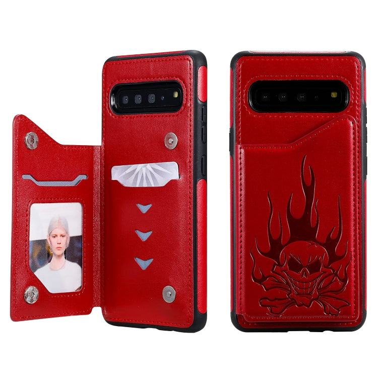 Custodia portafoglio antiurto teschio per Samsung Galaxy