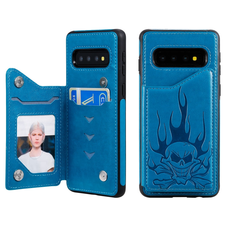 Custodia portafoglio con teschio per smartphone compatibili