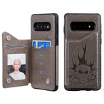 Custodia portafoglio con teschio per smartphone compatibili
