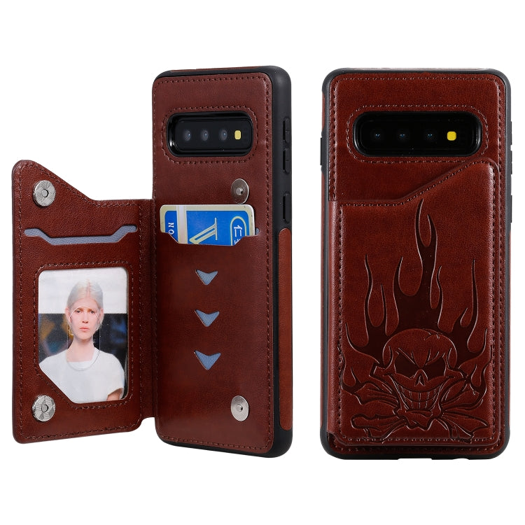 Custodia portafoglio con teschio per smartphone compatibili