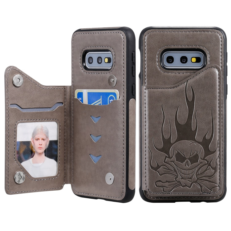 Custodia portafoglio con teschio per smartphone compatibili