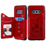 Custodia portafoglio con teschio per smartphone compatibili