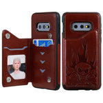 Custodia portafoglio con teschio per smartphone compatibili
