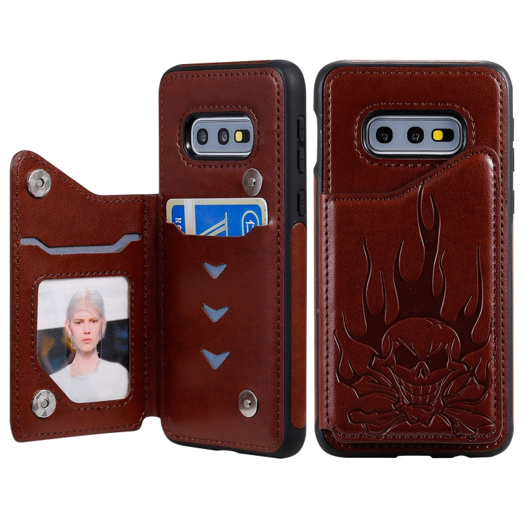 Custodia portafoglio con teschio per smartphone compatibili