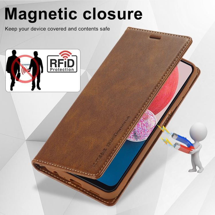 Custodia per telefono in pelle antifurto LC.IMEEKE RFID, For Samsung Galaxy A04 / A04s / A13 4G&5G
