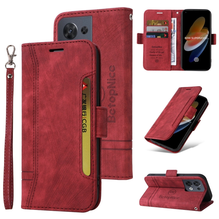 BETOPNICE Custodia per telefono in pelle con fibbia a doppio lato, For OPPO Reno8 5G Global, For Realme 9i 5G, For Realme 8i, For vivo Y77 5G Global