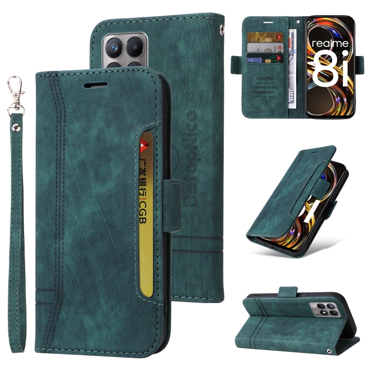 BETOPNICE Custodia per telefono in pelle con fibbia a doppio lato, For OPPO Reno8 5G Global, For Realme 9i 5G, For Realme 8i, For vivo Y77 5G Global