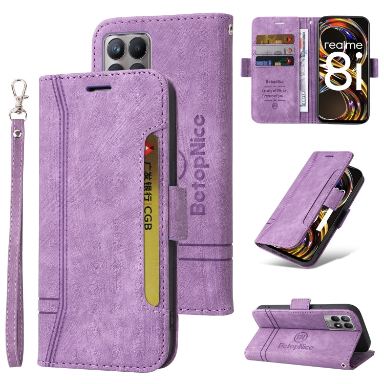 BETOPNICE Custodia per telefono in pelle con fibbia a doppio lato, For OPPO Reno8 5G Global, For Realme 9i 5G, For Realme 8i, For vivo Y77 5G Global