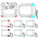 Custodia per auricolari antiurto per PC bicolore con gancio, For AirPods Pro 2