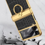 Placcatura integrata GKK + custodia in pelle per telefono a conchiglia, For Samsung Galaxy Z Flip4