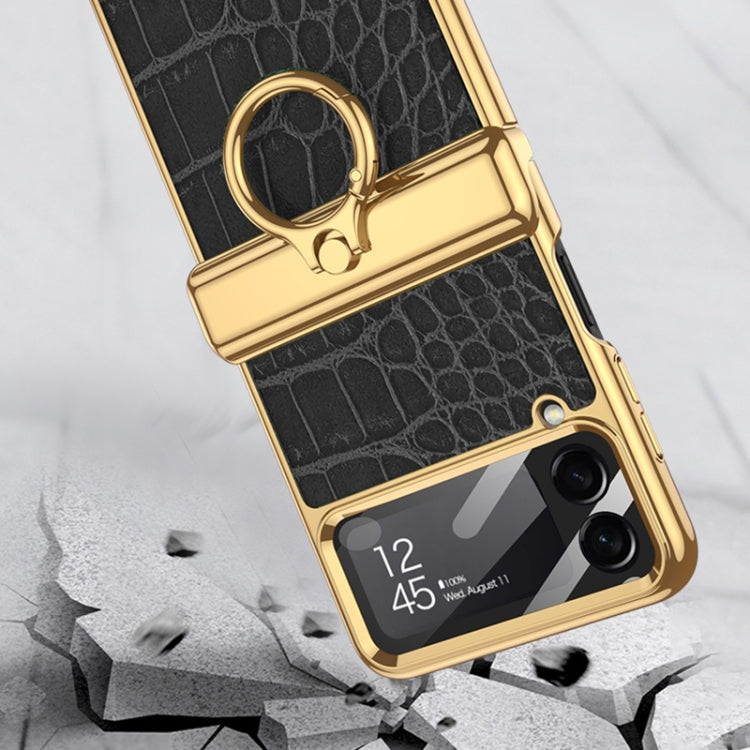 Placcatura integrata GKK + custodia in pelle per telefono a conchiglia, For Samsung Galaxy Z Flip4